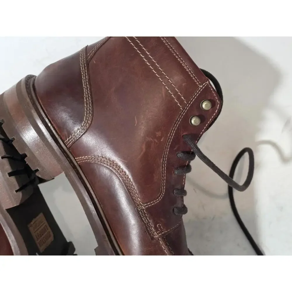 Johnston & Murphy Barrett Moc Toe Boot lace up leather men's shoes 8.5 M